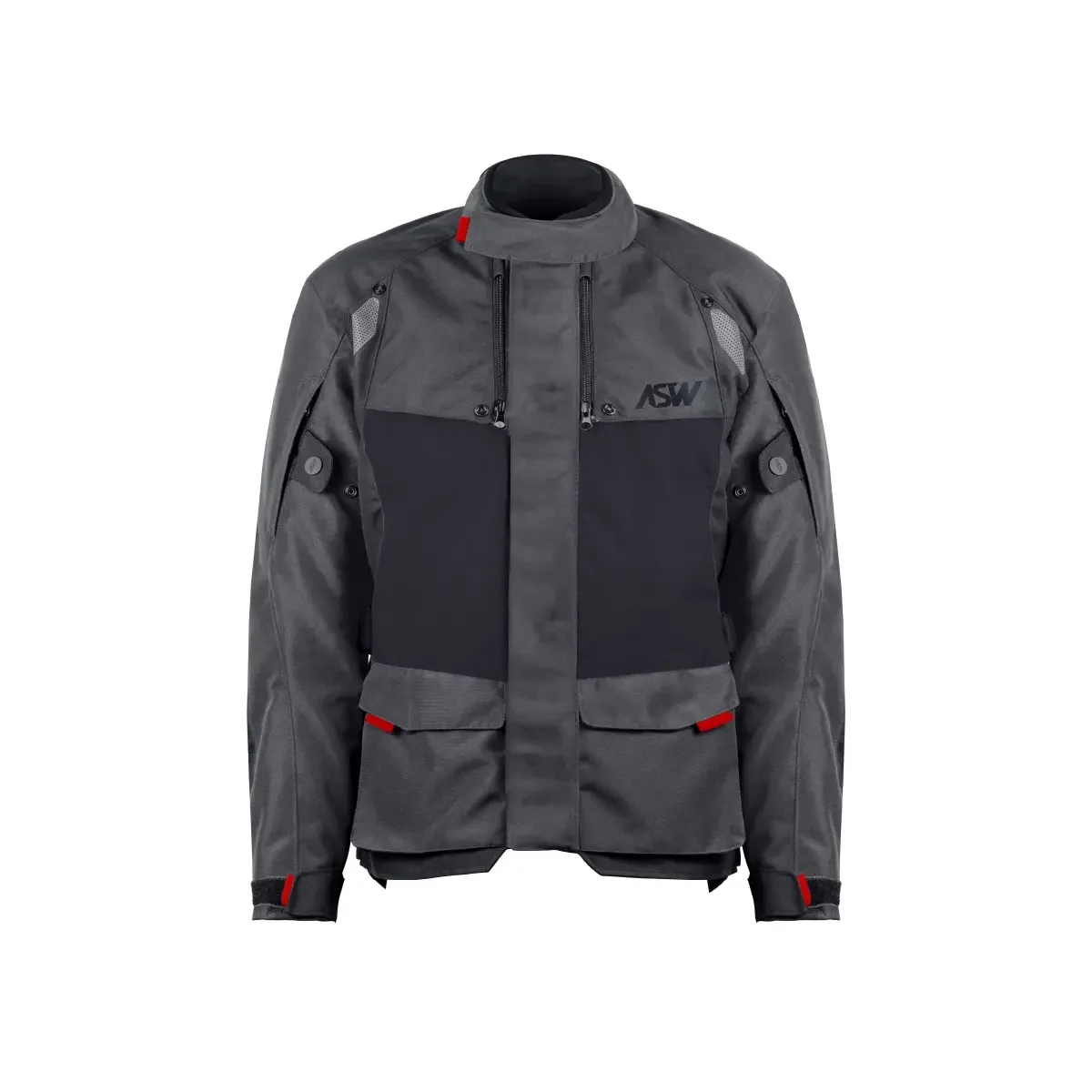 Jaqueta ASW Tsunami Chumbo/Preto/Vermelho 2025 - Spinelli Motos